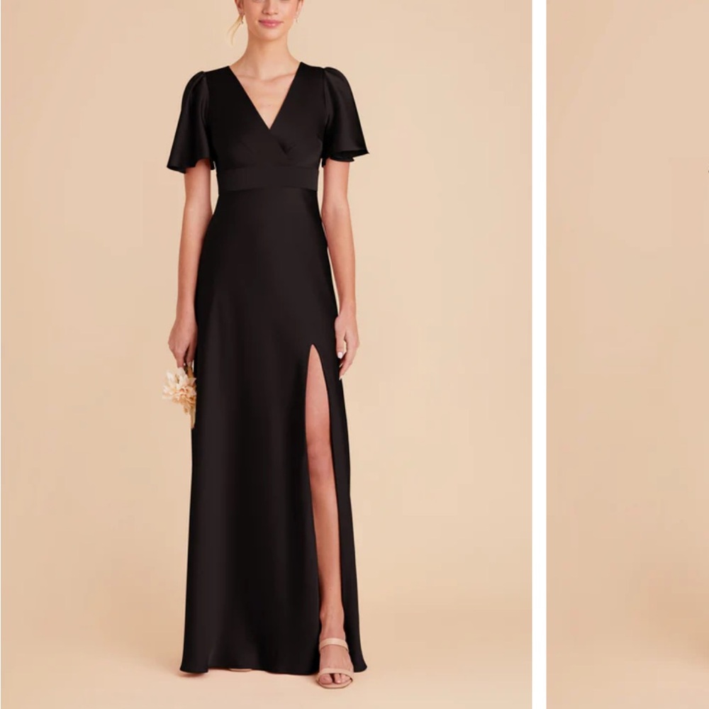 Elegant Black Evening Gown Matte Satin